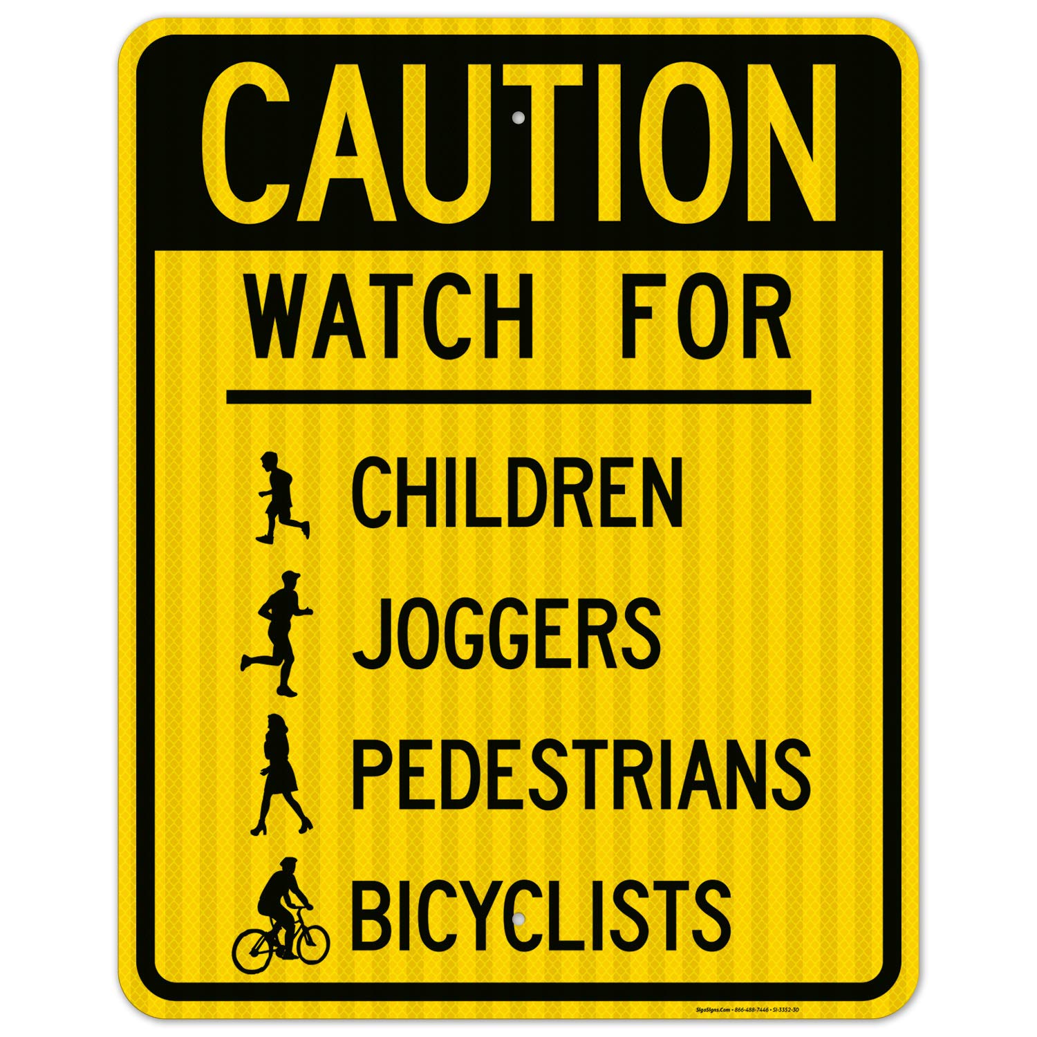 3M Reflective Caution Watch for Children Sign - 24x30 Inches, .080 Aluminum, Fade Resistant for Indoor/Outdoor Use - Ideal for Jogging Paths, School Zones & Bike Lanes (Made in USA)