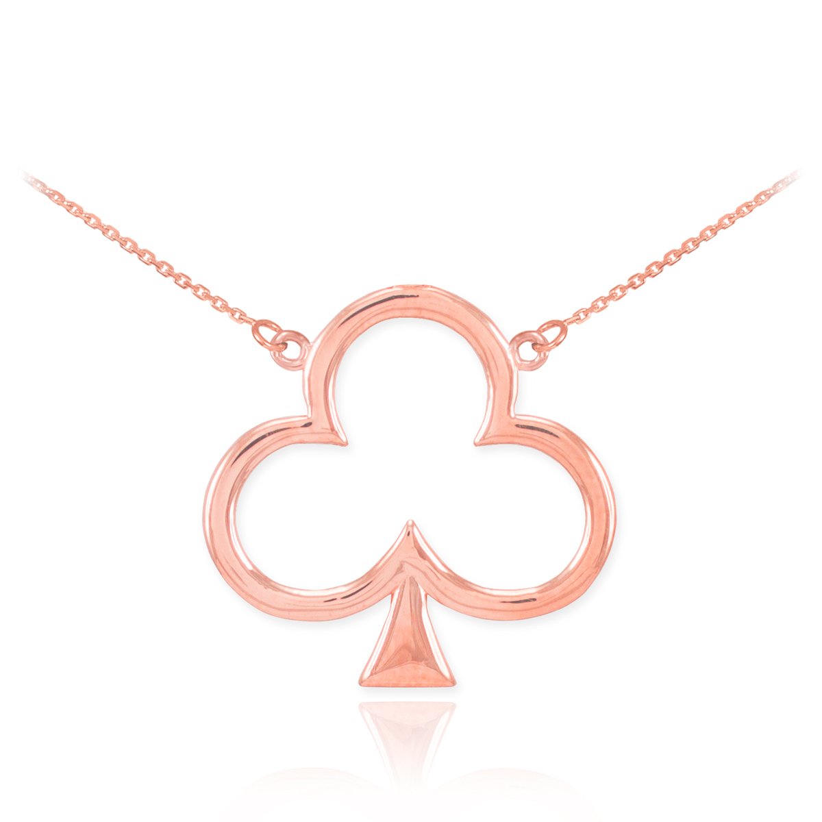 14K Rose Gold Clover Leaf Pendant Necklace - Elegant Shamrock Jewelry for Women, Perfect for St. Patrick's Day Gifts, Birthday & Anniversary Presents