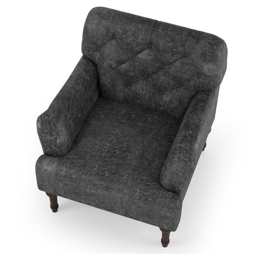 Furniture of America Leith Faux Leather Tufted Accent Chair in Gray - Modern Living Room Seating for Home Office & Lounge Decor