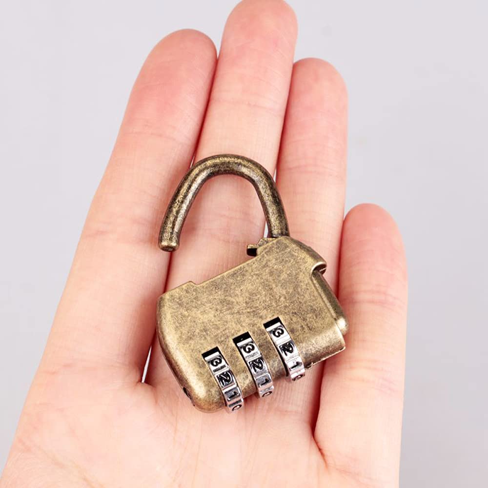 Vintage Style Digital Combination Lock - Handbag Shaped Padlock for Jewelry Box, Gift Box, Cabinet, Drawer & Suitcase (2 Pack, Antique Bronze) - Secure Your Valuables at Home, Office or While Traveling