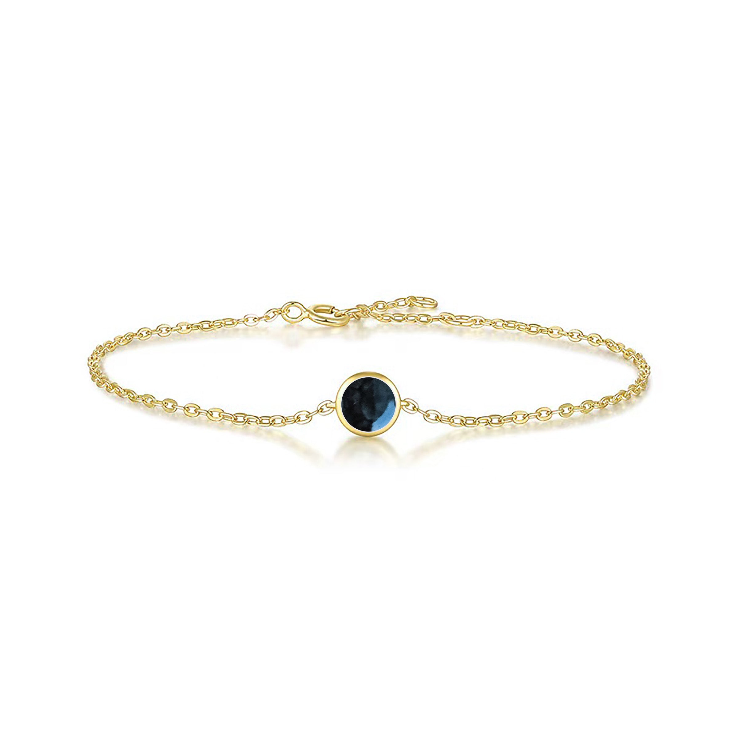 Circle Grace: Solid Gold Cremation Jewelry Bracelet for Ashes - Memorial Keepsake for Loved Ones | Perfect for Remembrance & Special Occasions