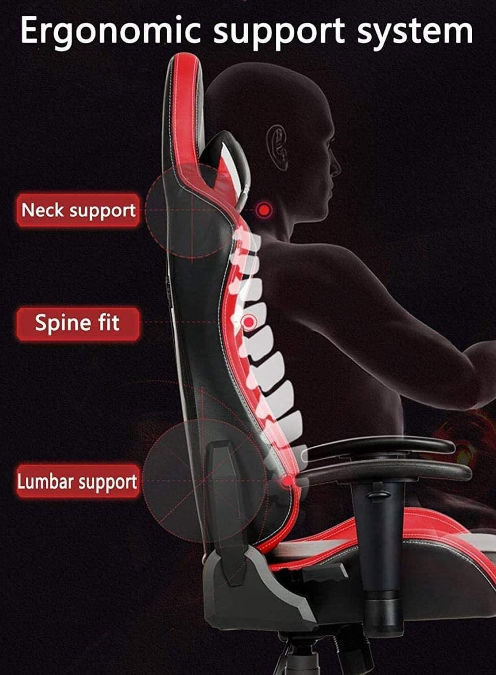 Premium Ergonomic Gaming & Office Chair with Adjustable Headrest & Lumbar Support - 360° Swivel Reclining Racing Chair for Adults, Men & Women - Perfect for Home Office, Gaming Setup & Workstation (Blue)