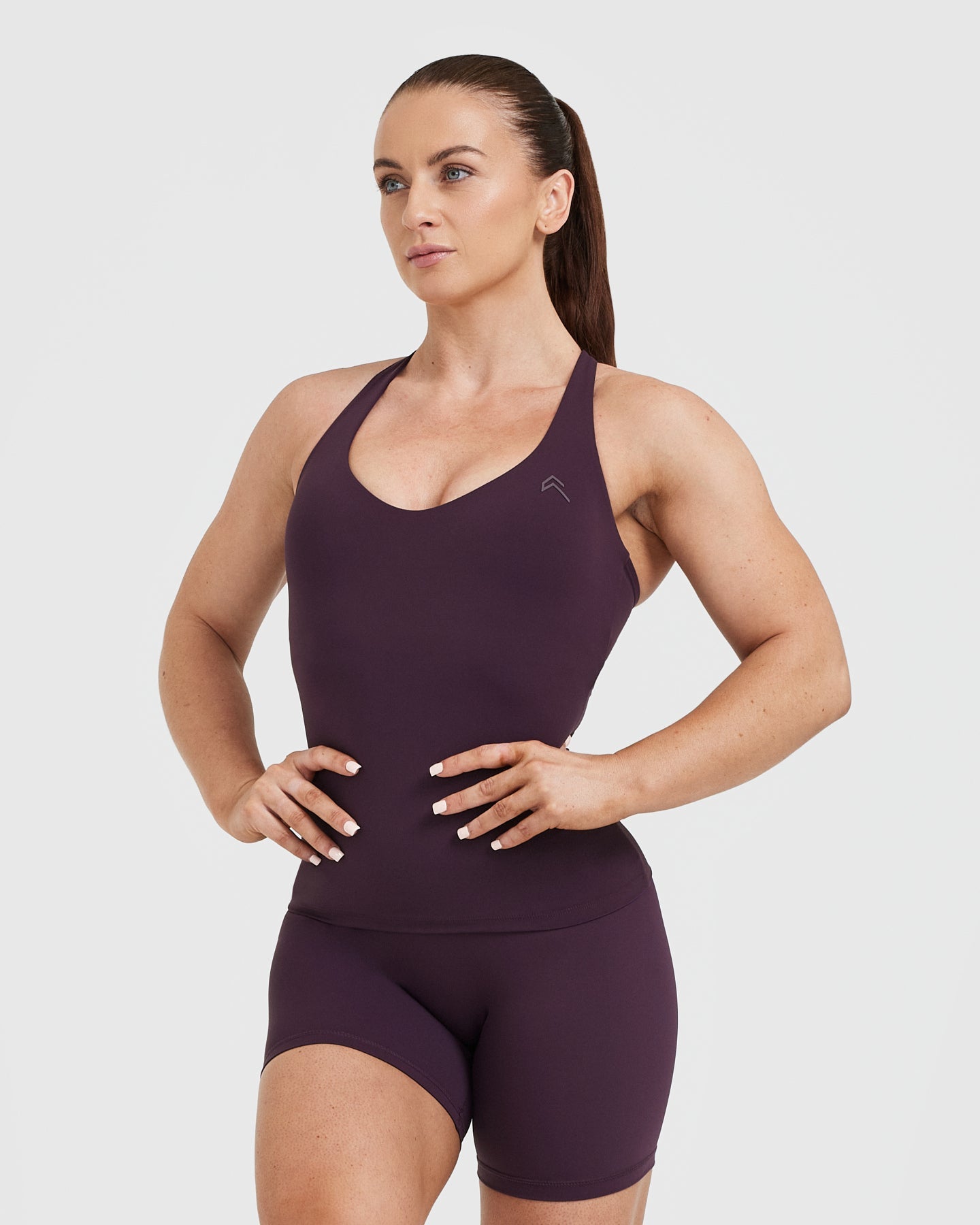 Unified V Neck Cross Back Vest for Women - Blackberry Purple | Fashionable Workout & Yoga Top for Gym & Casual Wear