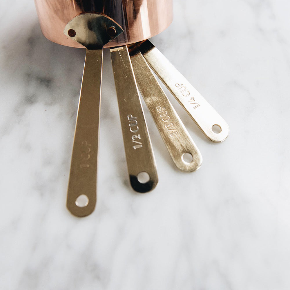 Premium Copper & Brass Measuring Cups Set - Accurate Kitchen Measuring Tools for Baking & Cooking - Ideal for Home Chefs & Professional Bakers