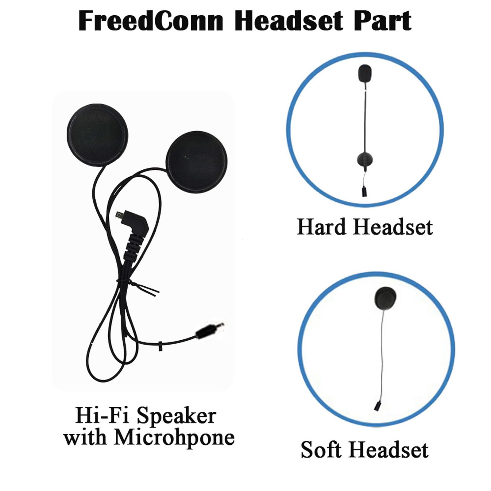 FreedConn Motorcycle Bluetooth Intercom Headset with Microphone - Compatible with TCOM VB & TCOM SC TMAX Helmets, 0.5m Micro USB 5-Pin Interface - Perfect for Group Riding, GPS Navigation & Hands-Free Communication