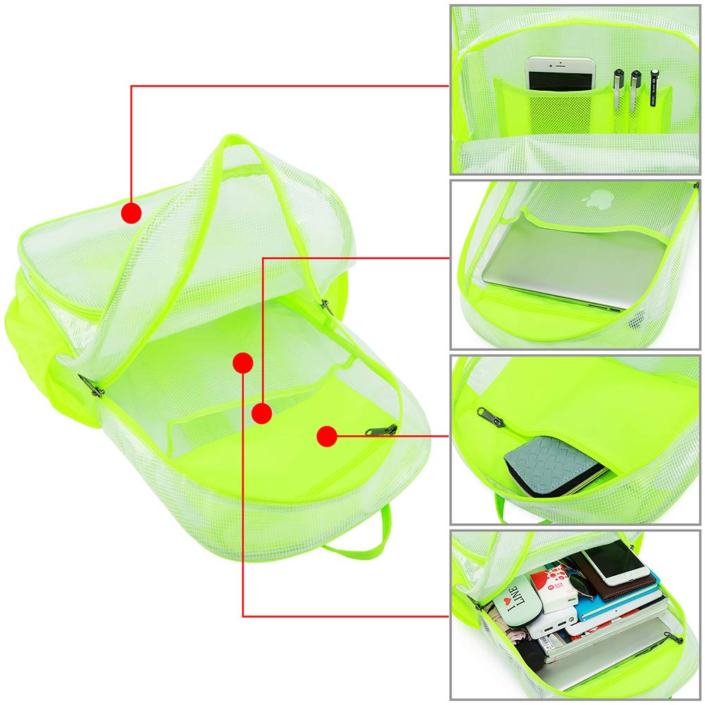 MyGreen Clear Backpack - Heavy Duty Transparent School Backpack for 15.6 Inch Laptop - Perfect for School, Travel, Airport Security & Work Commute