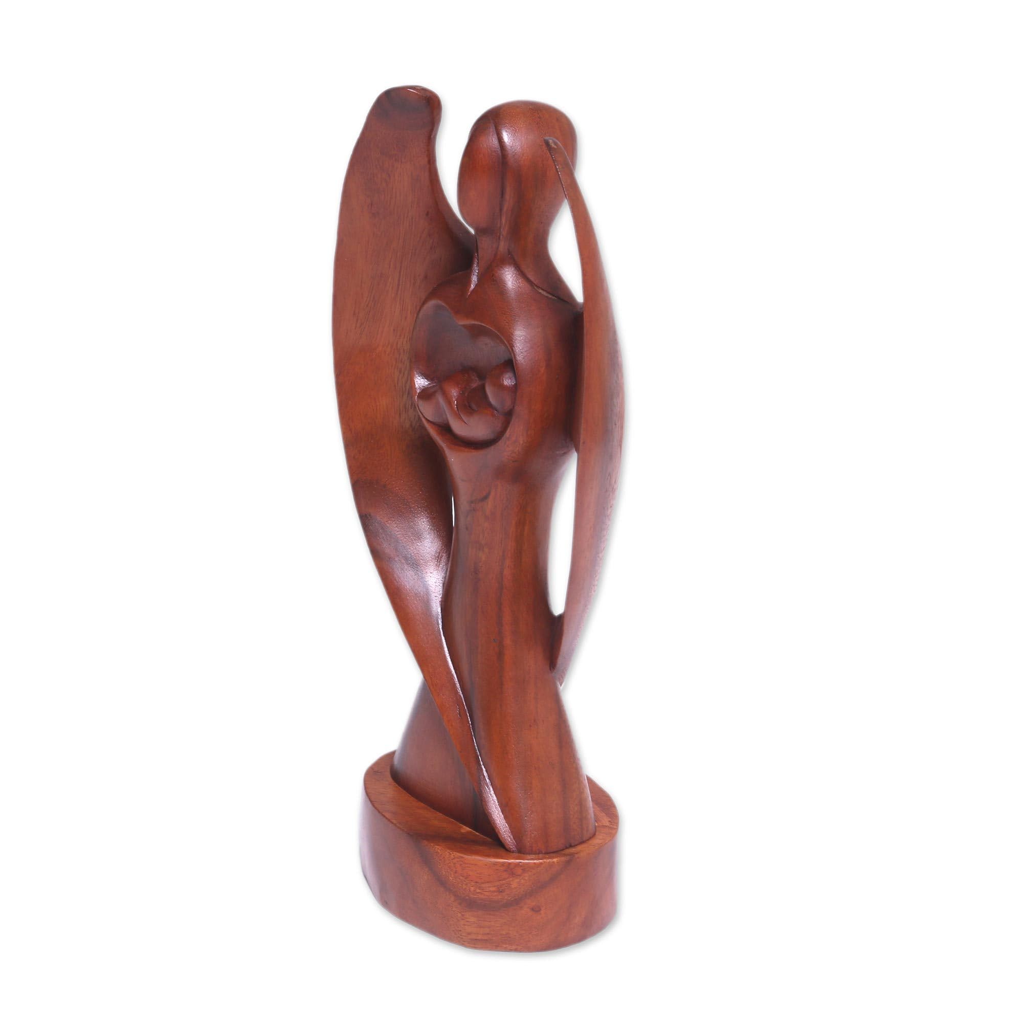 Handmade Baby Guardian Wood Suar Sculpture - Unique Handcrafted Nursery Decor for Baby Shower Gifts & Newborn Protection