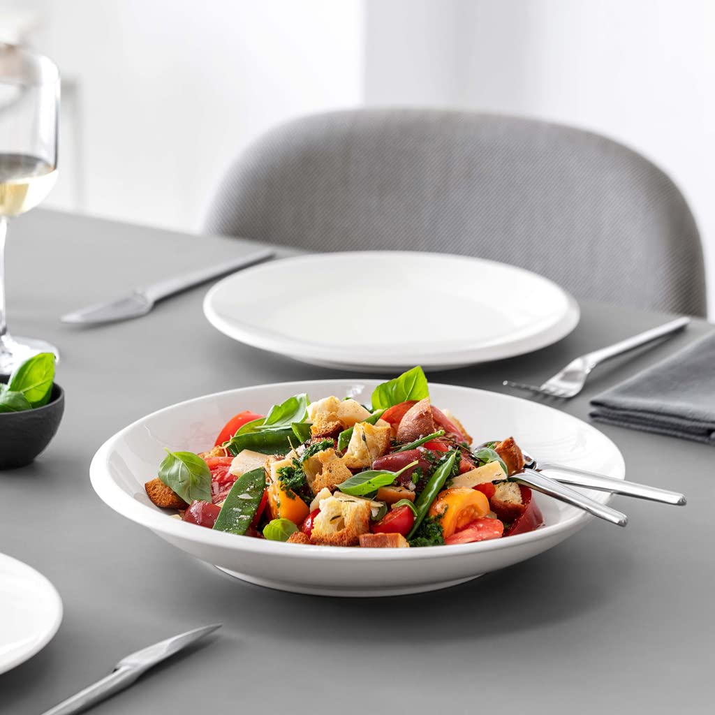 Villeroy & Boch NewMoon Deep Soup Bowl - Premium White Porcelain Serving Dish for Soups, Salads & Side Dishes | Dishwasher Safe | Elegant Dining & Entertaining Tableware