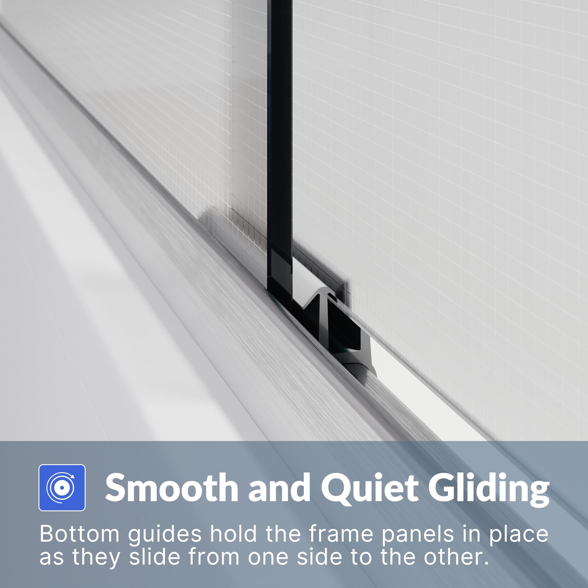 Frosted Glass Double Sliding Shower Door - 60