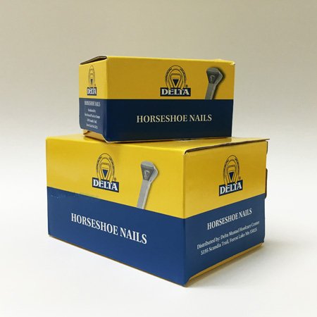 Delta E3 Slim Horseshoe Nails - 250 Count Box for Farriers & Blacksmiths - Perfect for Horse Shoeing, Crafting & Metalworking Projects