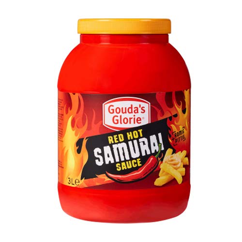 Gouda's Glorie Red Hot Samurai Sauce - 3L Glass Bottle - Spicy Asian Hot Sauce for Sushi, Ramen & Stir Fry - Perfect for Cooking, Dipping & Marinades
