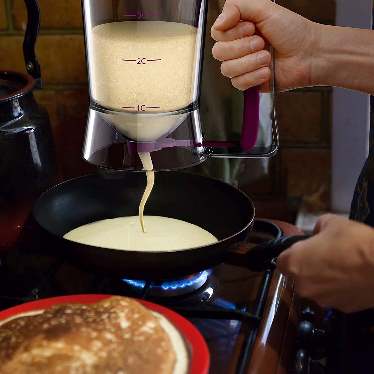 Pancake Cupcake Batter Dispenser - Easy Pour Baking Tool for Perfect Cupcakes, Waffles & Muffins | Ideal for Breakfast, Brunch & Party Desserts