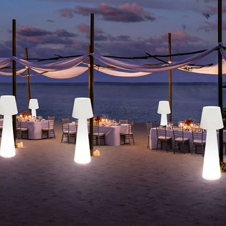 White Mushroom Shaped LED Outdoor Floor Lamp - Waterproof Garden Lighting for Patio, Yard, and Pathway Decor - Perfect for Outdoor Parties and Landscape Illumination