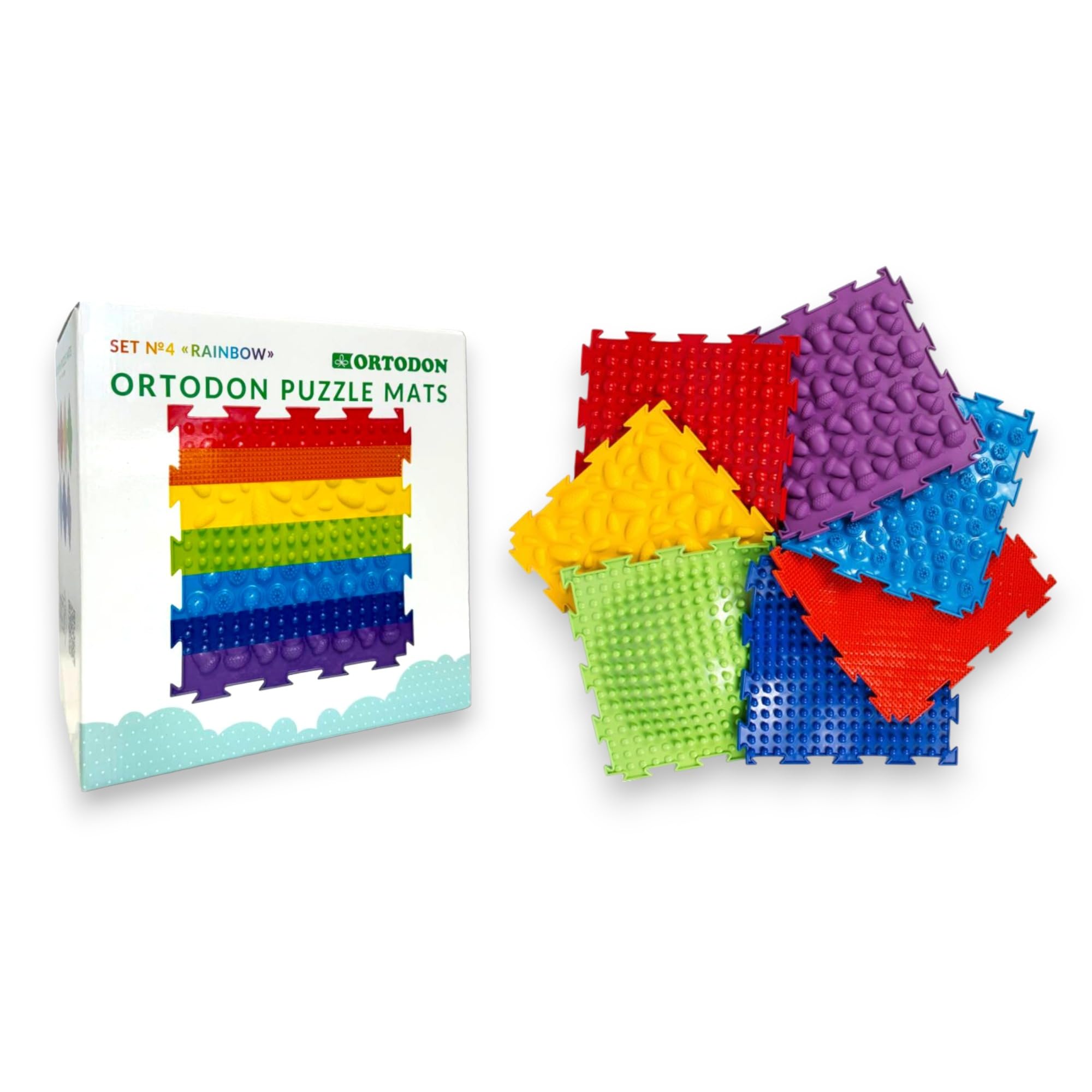 Rainbow Sensory Massage Game Mat for Kids - Non-Slip Orthopedic Puzzle Floor Play Mat for Toddlers - Perfect for Sensory Play, Learning & Relaxation at Home or Classroom
