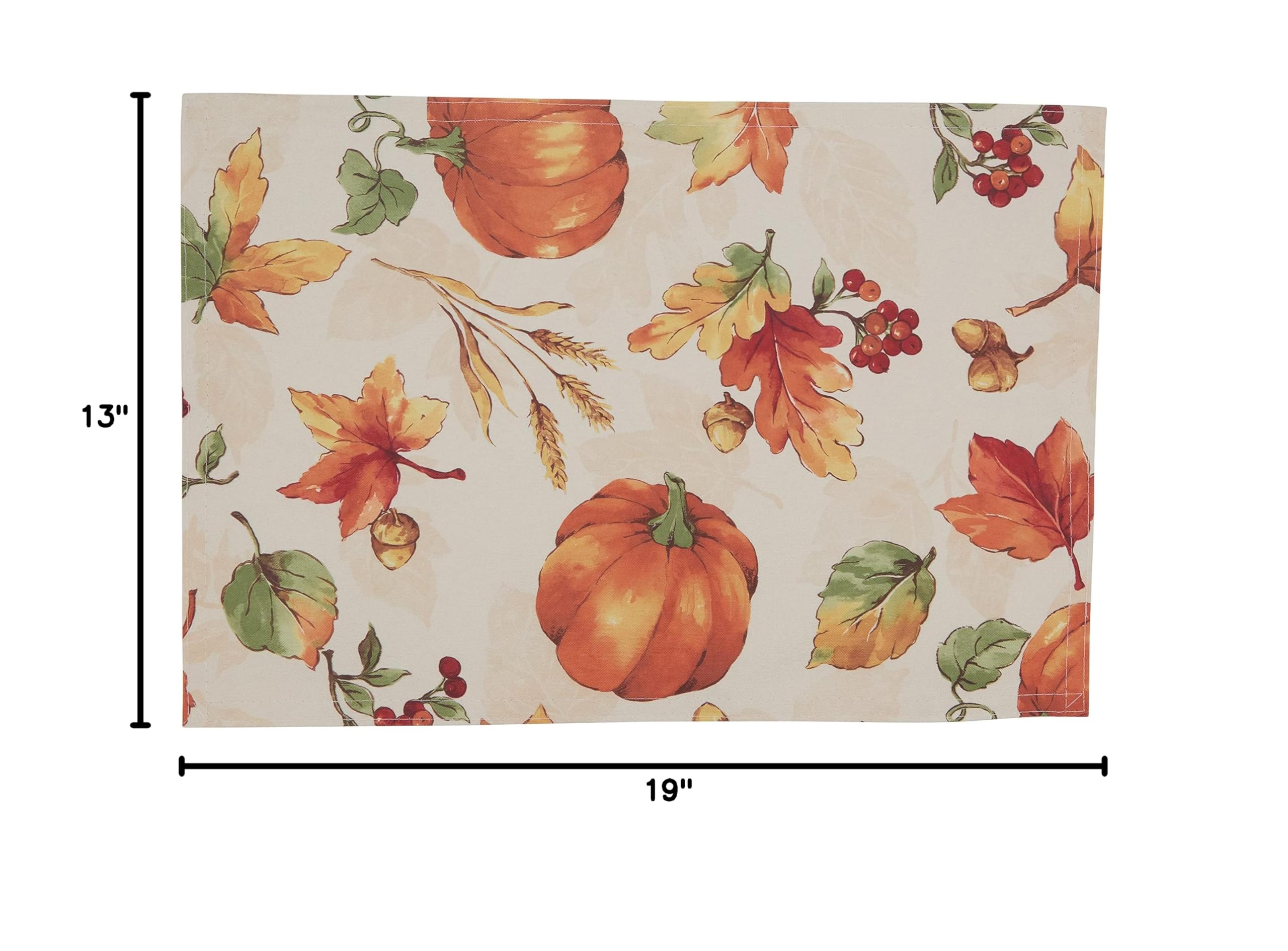 Fall Pumpkin Design Placemats Set of 4 - Waterproof & Heat Resistant Table Mats for Thanksgiving, Autumn Decor, Kitchen Dining - Perfect for Seasonal Home Decor & Holiday Gatherings