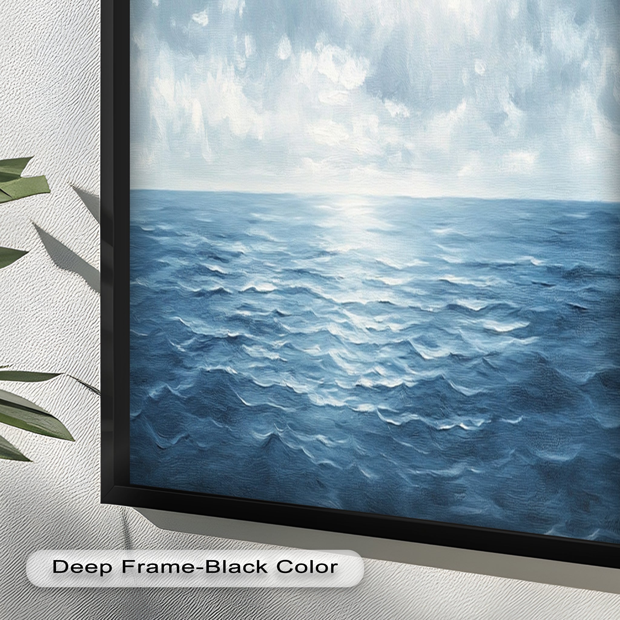 Blue Coastal Art Ocean Seascape Oil Painting - Handmade Beach Wall Decor for Living Room, Bedroom & Office | Nautical Home Decor Gift
