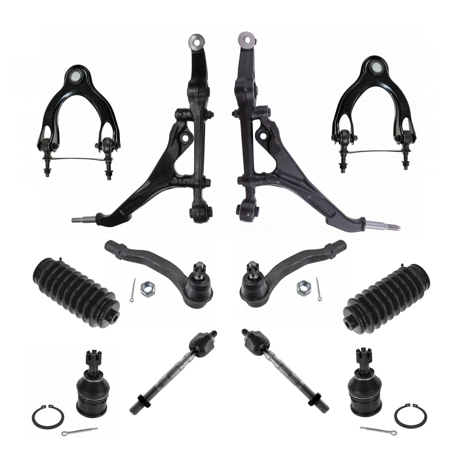 TRQ Front Steering & Suspension Kit - Ball Joint, Control Arm, Rack & Pinion, Bellow, Tie Rod - Compatible with 1998-2001 Acura Integra - Perfect for Smooth Ride & Handling Upgrades