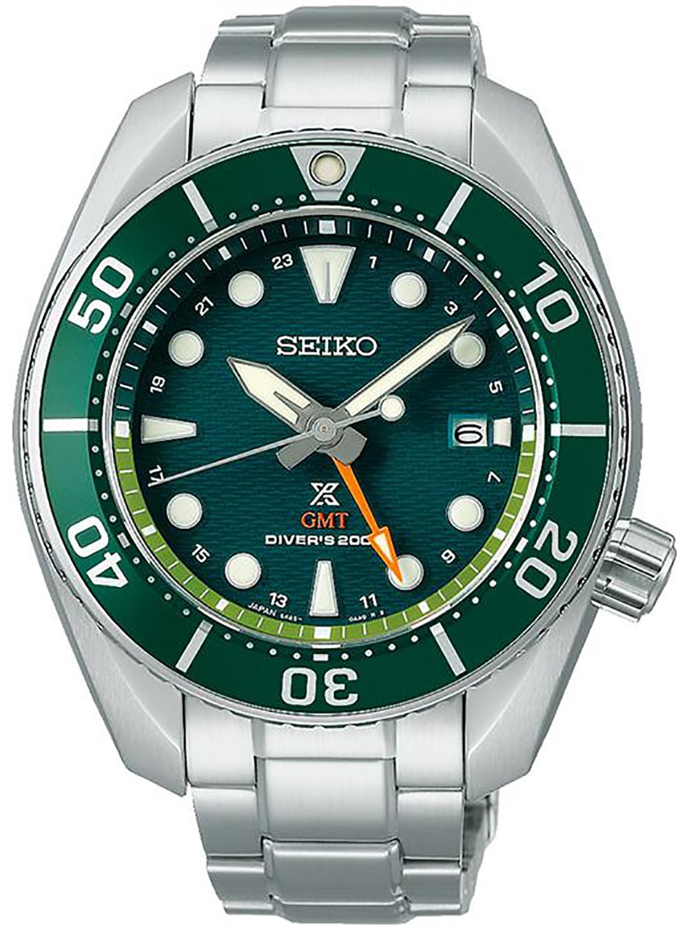 SEIKO PROSPEX DIVER SCUBA SEA 'SUMO' SOLAR GMT Watch SBPK001 - Japanese Made JDM Automatic Dive Watch for Men - Perfect for Scuba Diving, Snorkeling & Water Sports