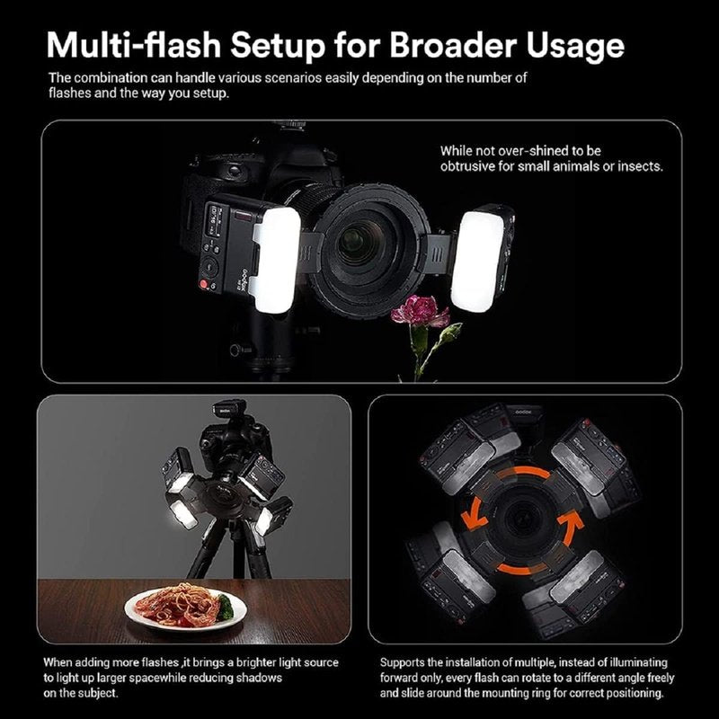 Godox MF12 K2 Macro Flash Off-Camera Lighting Kit - Dual Flash System for Professional Macro Photography, Product Photography & Jewelry Shooting