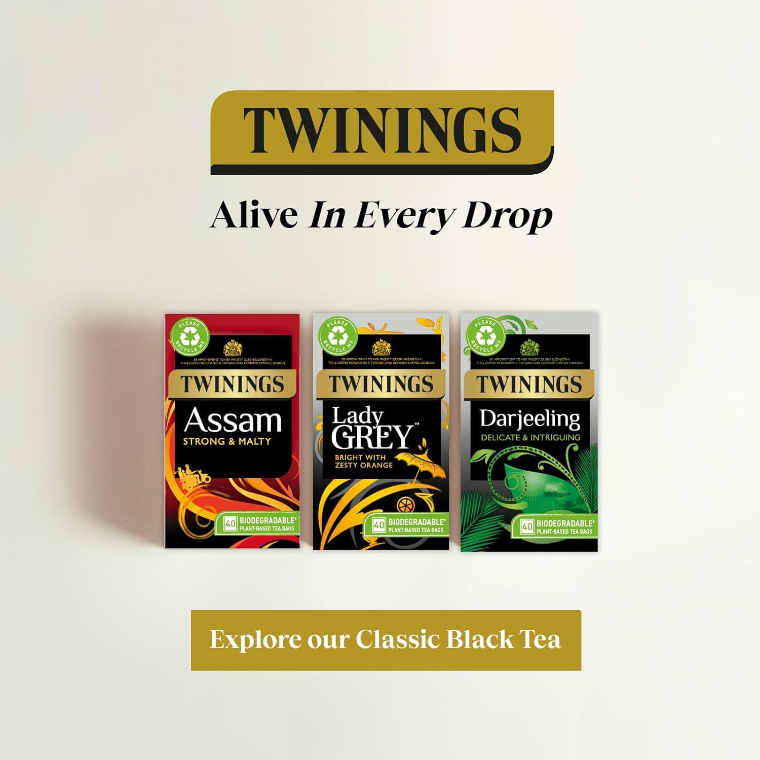 Twinings Lady Grey Tea Bags - 40 Count | Premium Black Tea with Citrus & Bergamot | Perfect for Afternoon Tea, Gifts & Relaxation