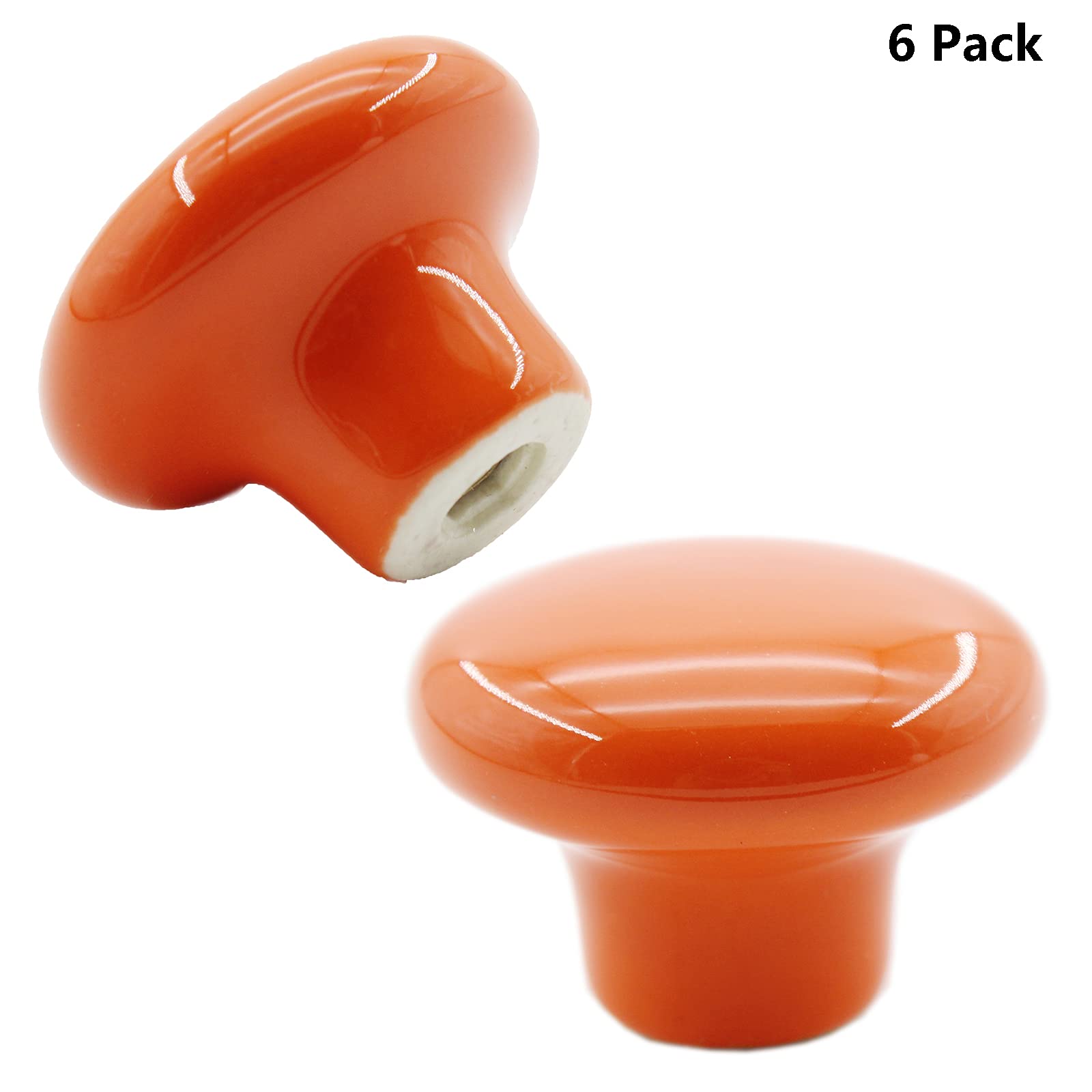 6 Pack Ceramic Cabinet Knobs - Handmade Decorative Round Drawer Knobs for Kitchen, Bathroom, Bedroom & Office Furniture | Durable Home Improvement Hardware for Cabinets, Wardrobes & Dressers | Perfect for DIY Renovation & Interior Design Projects