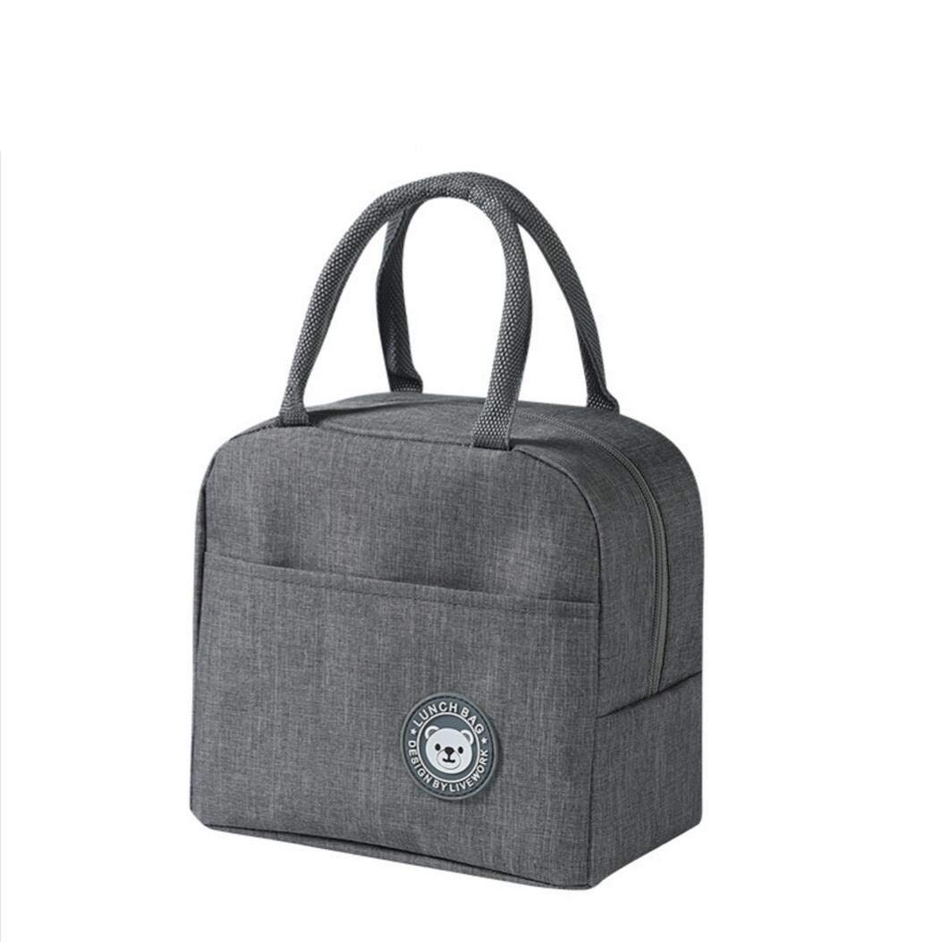 Insulated Lunch Bag for Women - Reusable Tote Lunch Box with Thermal Container, Leakproof & Eco-Friendly (Gray) - Perfect for Work, School, Picnics & Outdoor Activities