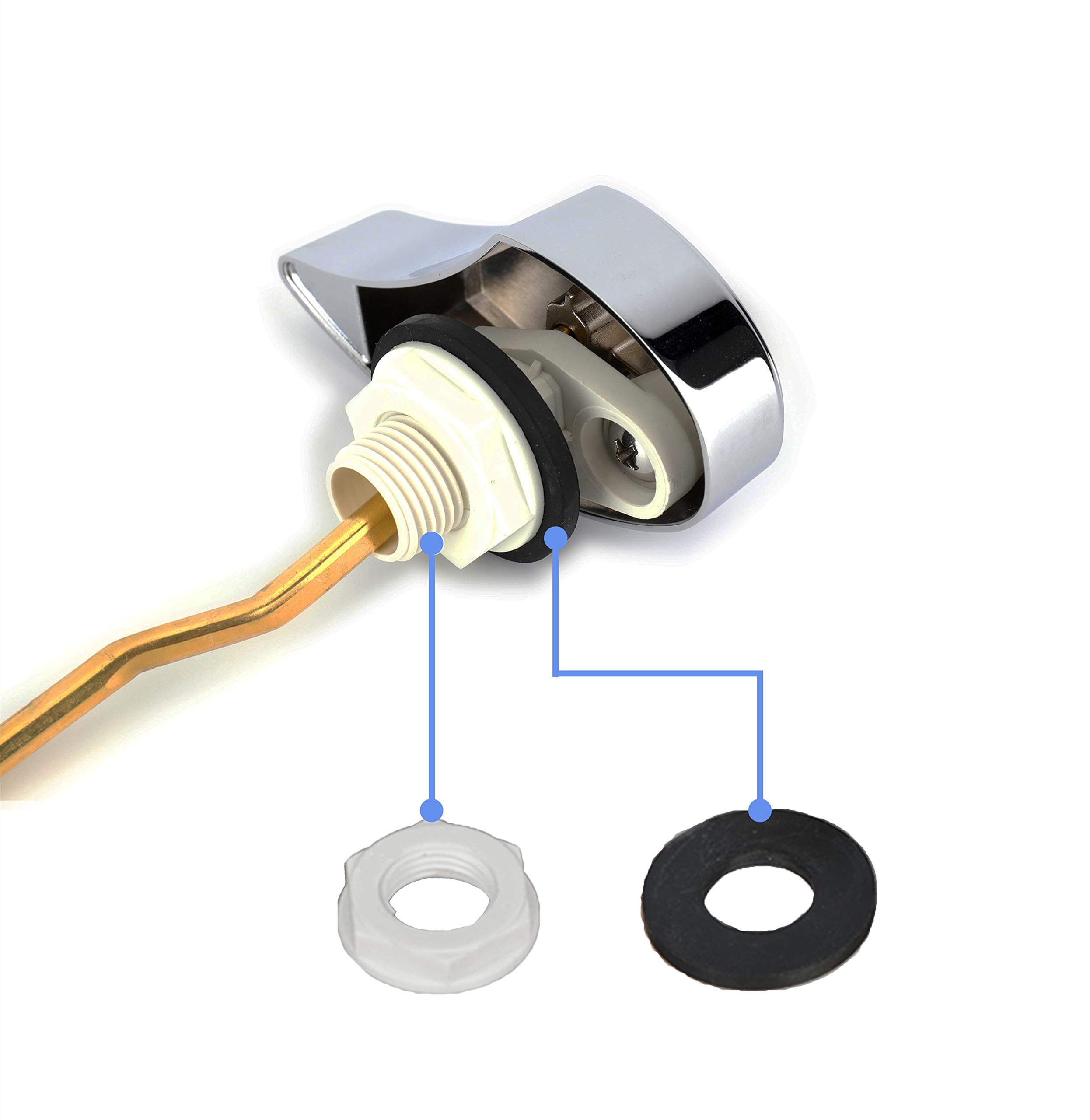 Side Mount Toilet Trip Lever - Chrome Flushing Handle Replacement for TOTO ST776SA THU068# THU004# - Durable Toilet Tank Repair Part - Perfect for Home Bathroom Renovation & Plumbing Maintenance