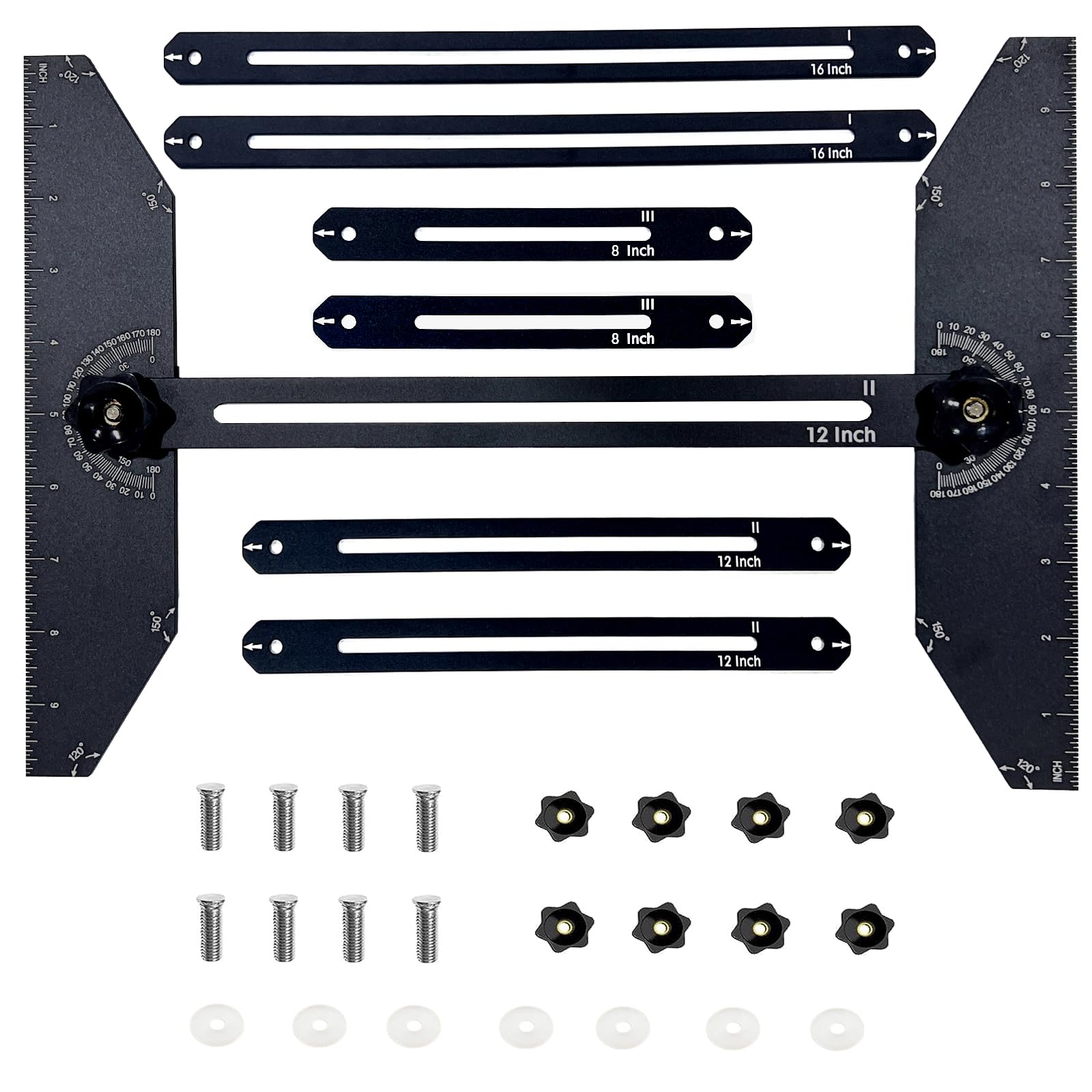 360° Rotating Adjustable Stair Tread Template Tool - Framing Square Gauge for Precise Angle Layout & Measuring | Perfect for Stairs, Risers, Shelves, Partitions & Drywall Cutting | DIY Home Improvement & Professional Construction Projects