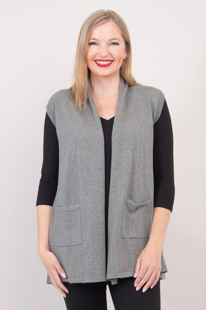 Jude Cardigan - Soft Grey Cotton Knit Sweater for Women | Cozy Fall & Winter Layering Outfit