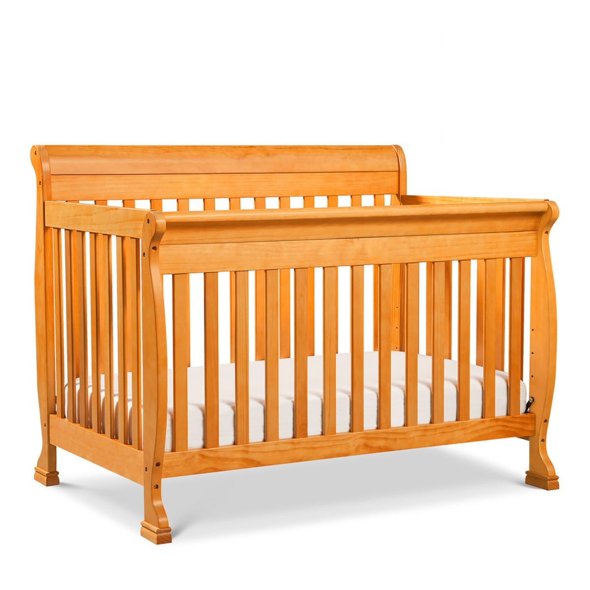 Kalani 4-in-1 Convertible Baby Crib - White Wooden Toddler Bed with Safety Rails | Nursery Furniture for Newborn to Big Kid | Perfect for Bedroom, Daycare & Guest Room
