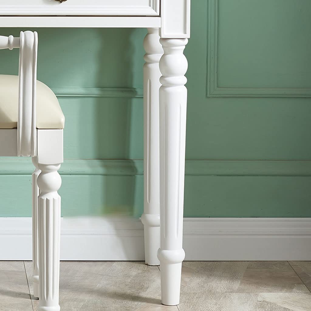 Modern Vanity Bench Set with Storage - Minimalist Makeup Desk for Bedroom - Women's Dressing Table (Perfect for Small Spaces & Daily Beauty Routine)