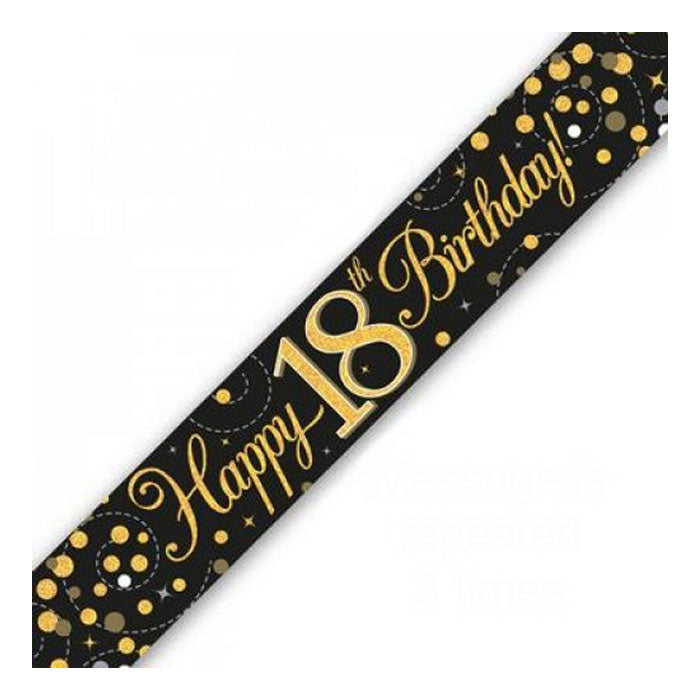 Black & Gold Holographic Party Banners - Premium Metallic Decor for Birthday, Wedding & New Year Celebrations