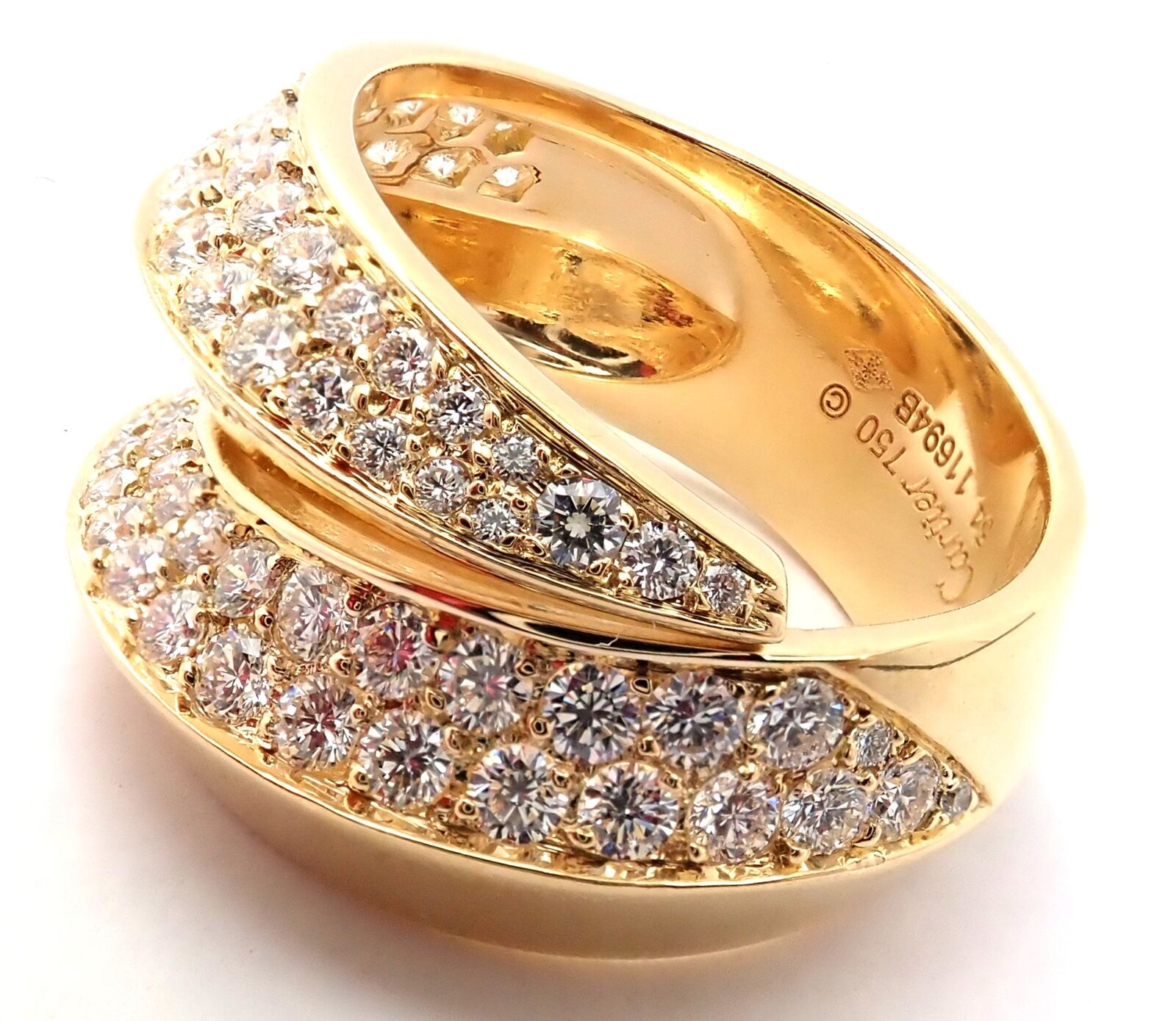 Authentic Cartier Panthere Gryph 18k Yellow Gold 2.50ctw Diamond Band Ring for Women - Luxury Wedding, Anniversary & Special Occasion Jewelry Gift
