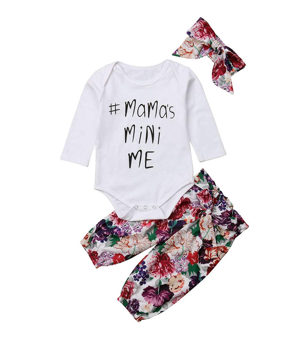 3PCS Baby Girl Clothes Set - Newborn Toddler Romper, Bodysuit & Floral Jumpsuit Outfit with Pants | Soft Cotton Infant Wear for Playtime, Photo Shoots & Daily Comfort