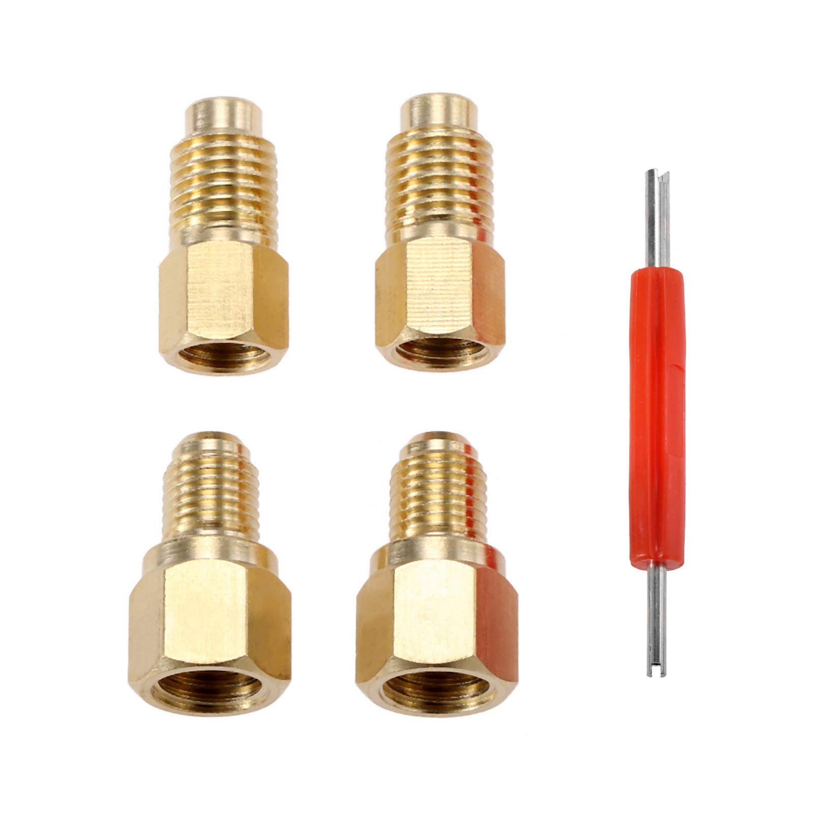 R12 R22 to R134a Adapter Kit - A/C Refrigerant Conversion Adapters with Valve Core Remover, 1/4