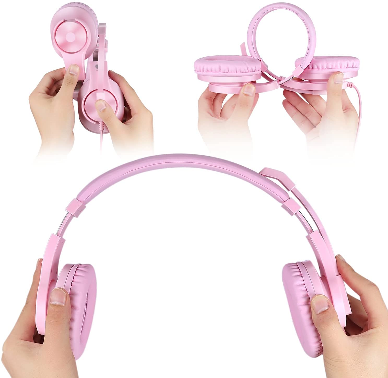 Best Gaming Headset for PS5, PS4, Xbox, PC & Nintendo Switch - Wired Pink Headphones with Microphone for Kids - Perfect for Online Classes, Gaming & Remote Learning