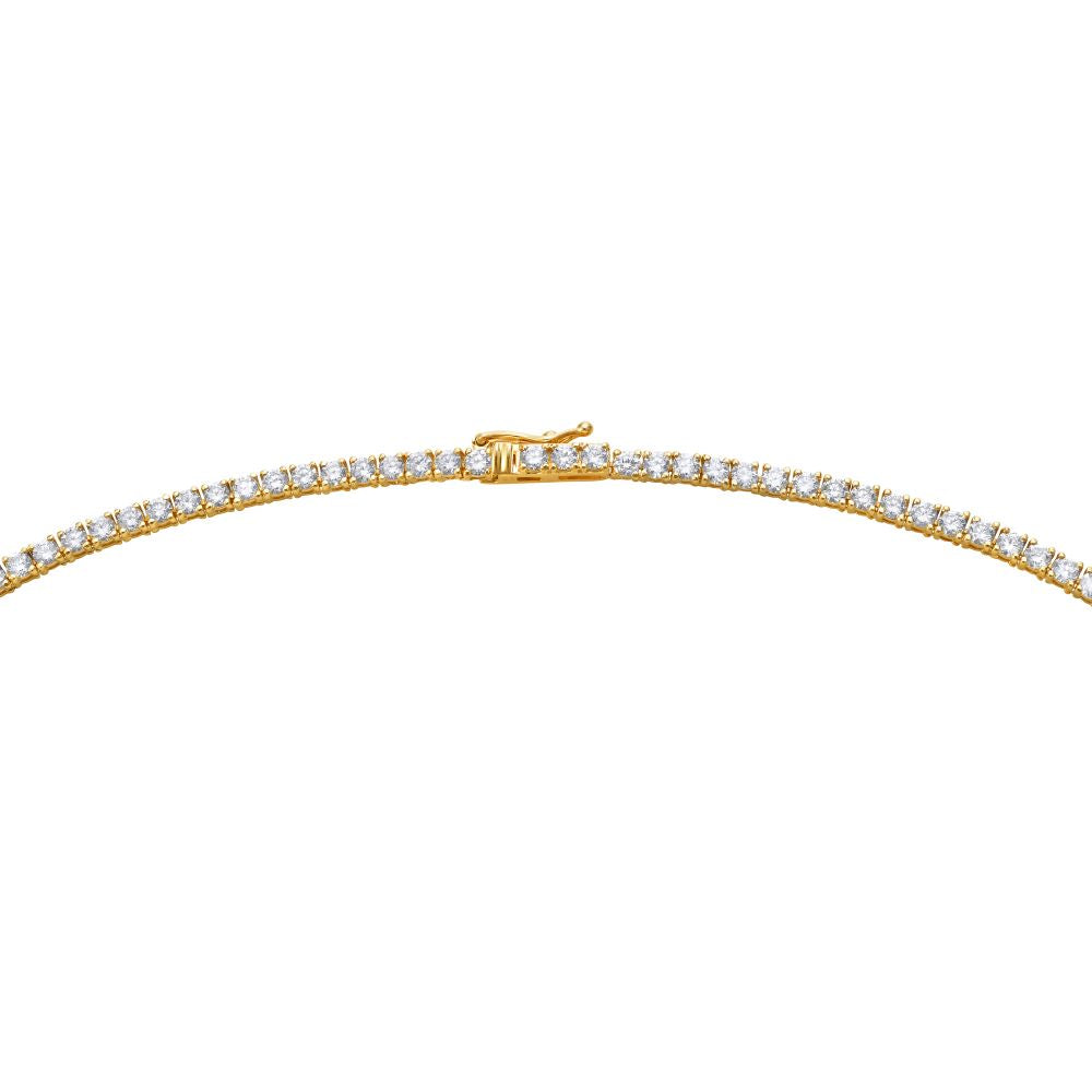 Lab Grown Diamond Tennis Necklace - 7.50 Carat, 2.3mm Round Stones, 4 Prong 14K Gold Setting | Elegant Jewelry for Weddings, Anniversaries & Special Occasions