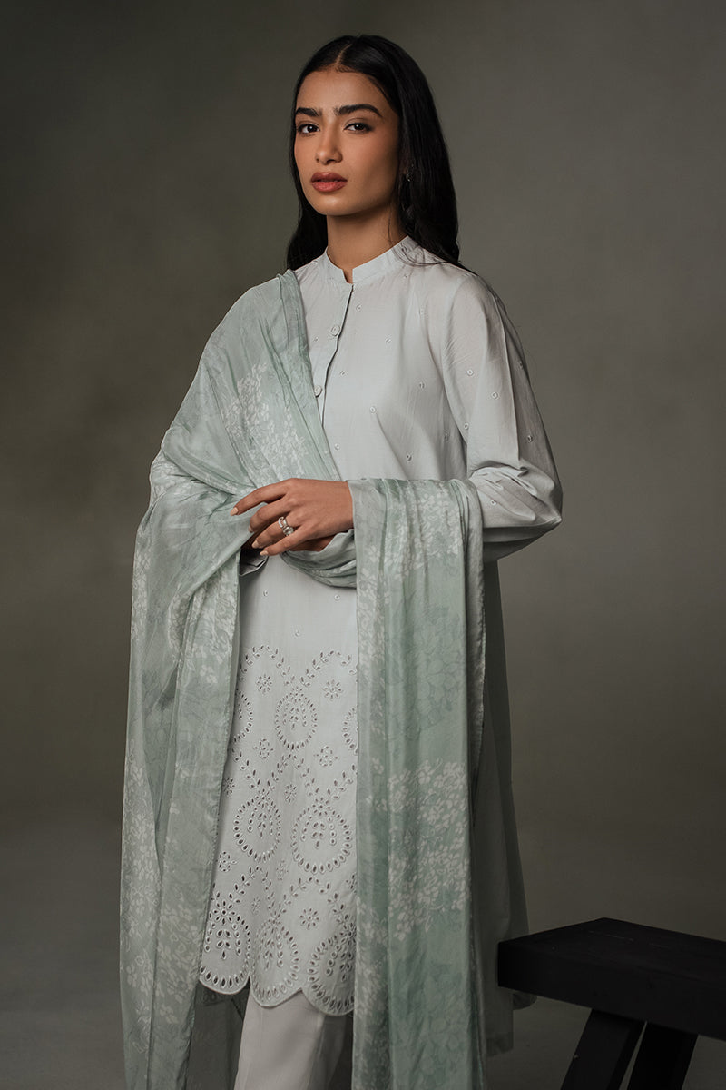 Blue Haze 2-Piece Outfit (Shirt & Dupatta) - Elegant Indian Ethnic Wear for Women, Perfect for Weddings & Festive Occasions