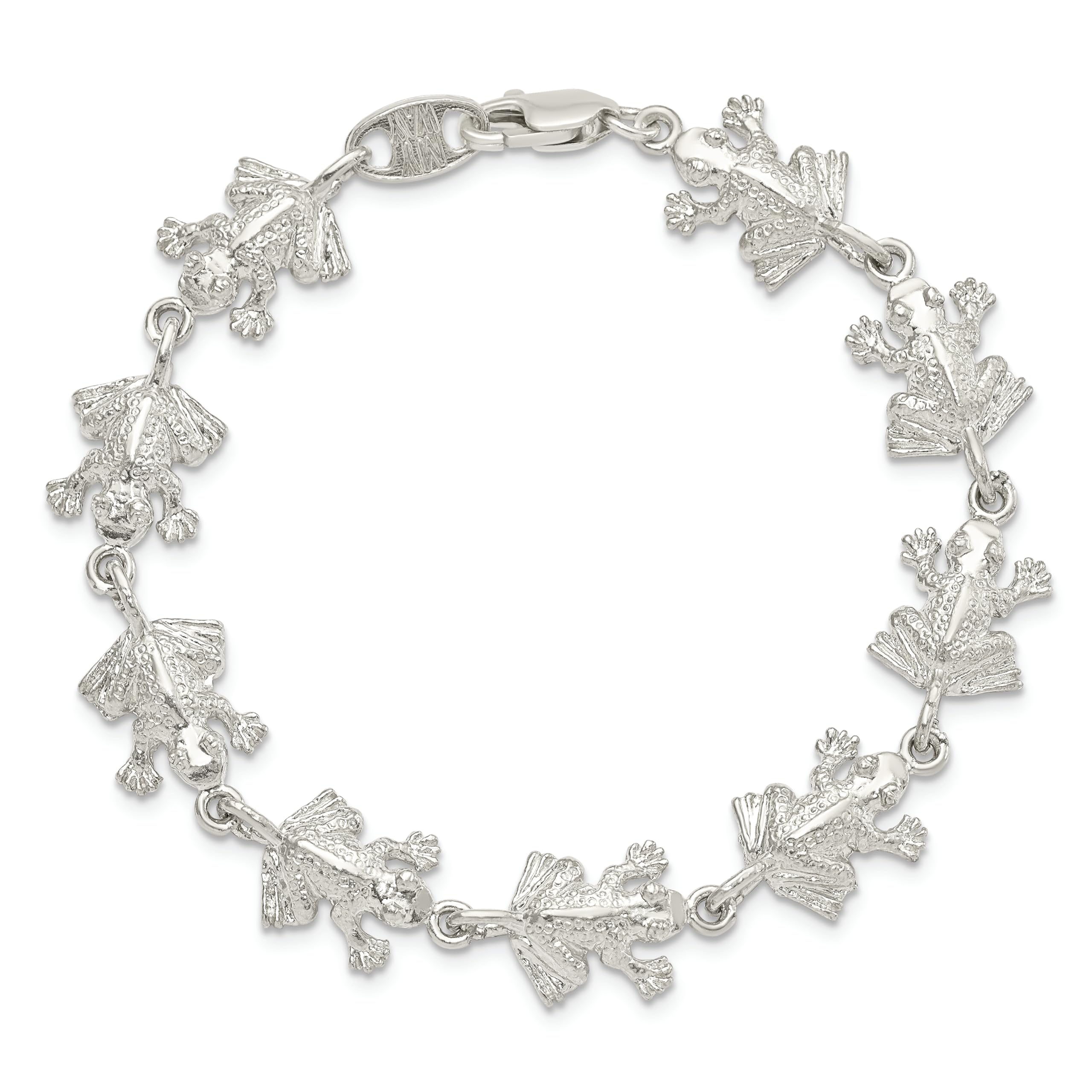 925 Sterling Silver Frogs Chain Charm Bracelet for Women - Elegant Adjustable Frog Jewelry Gift for Her - Perfect for Casual Wear, Parties & Special Occasions