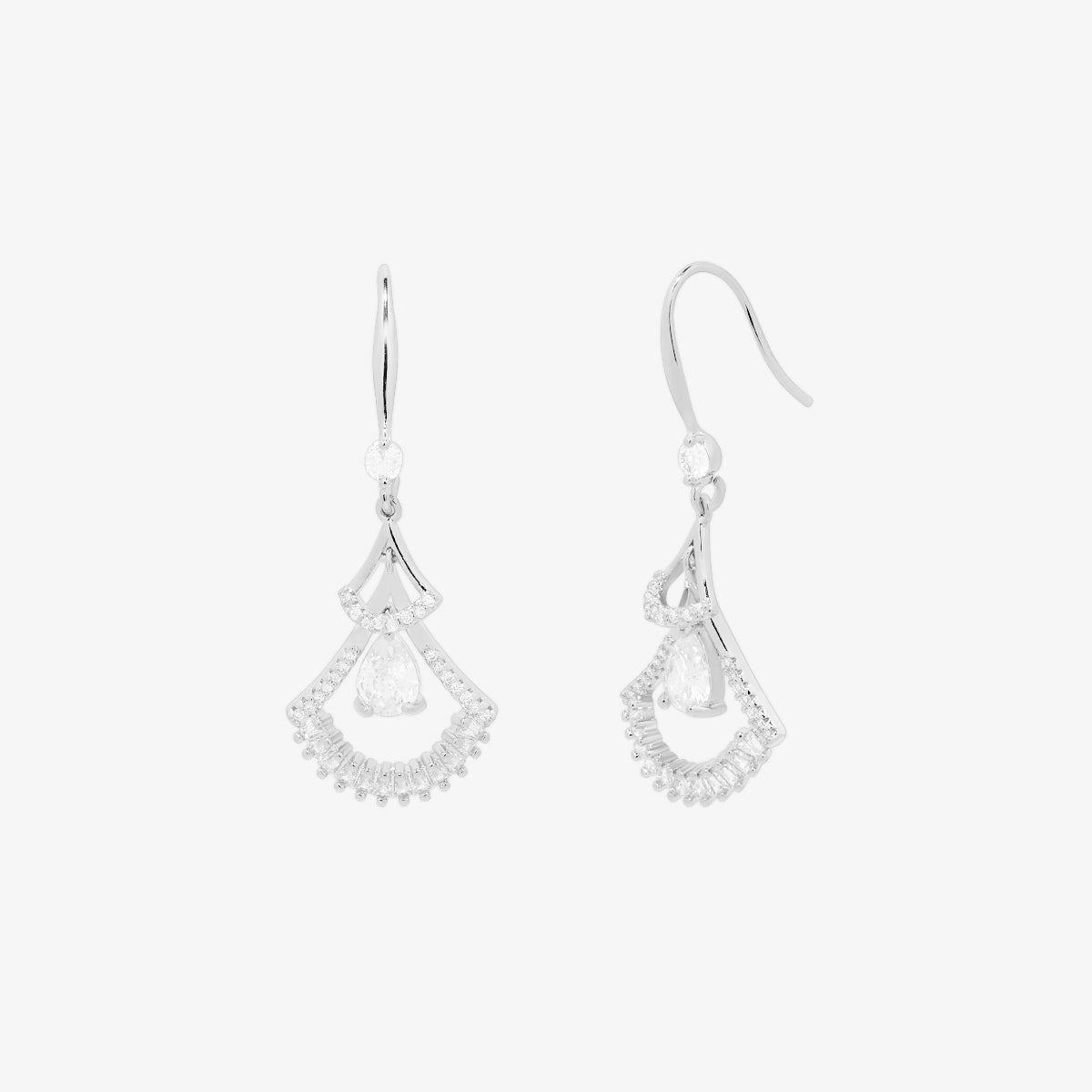 Elegant Cubic Hook Drop Earrings for Women - Stylish Dangle Earrings for Party, Wedding & Everyday Wear