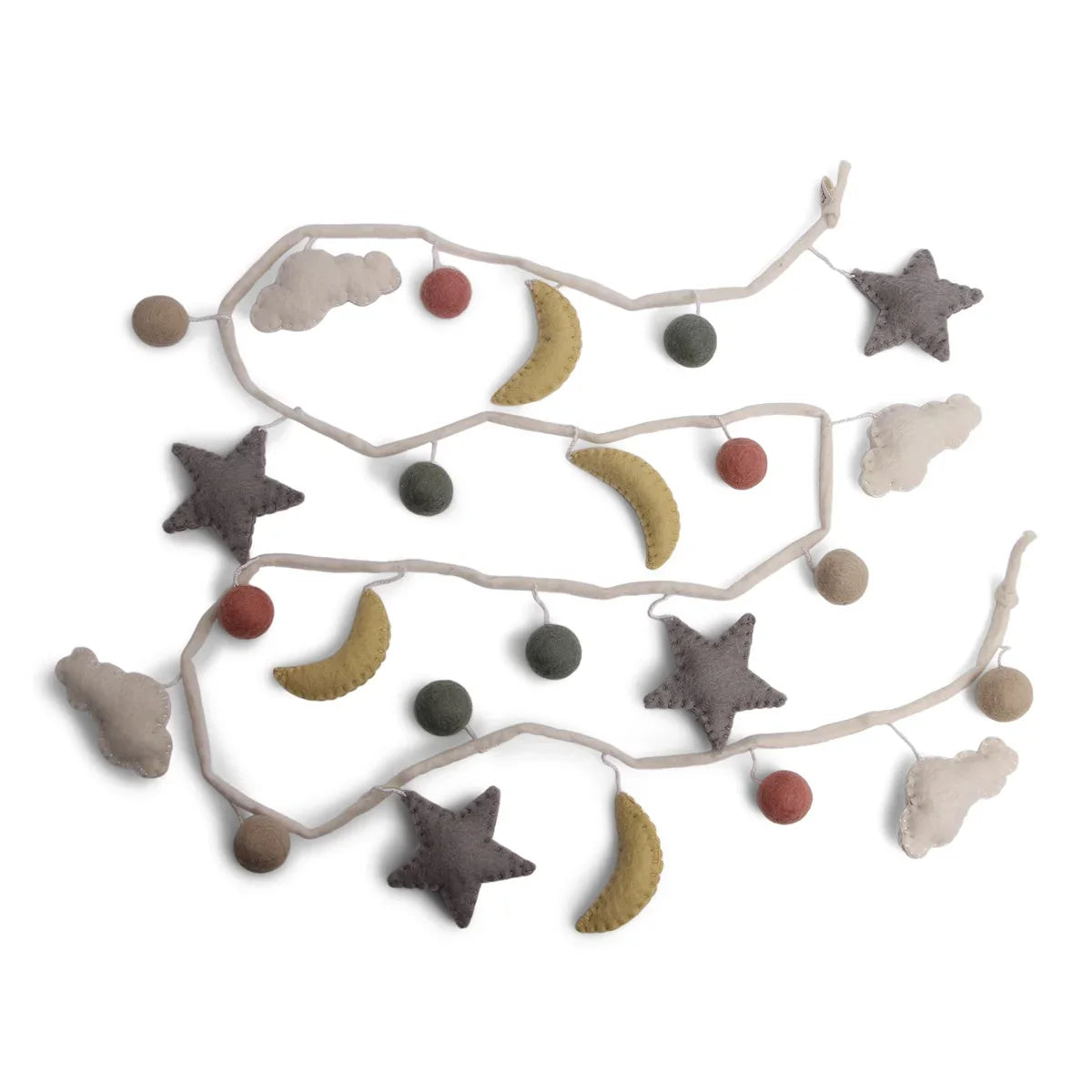 Starry Night Felt Garland - Decorative DIY Hanging Banner for Nursery, Bedroom & Party Decor | Boho Home Decorations & Celestial Themed Events