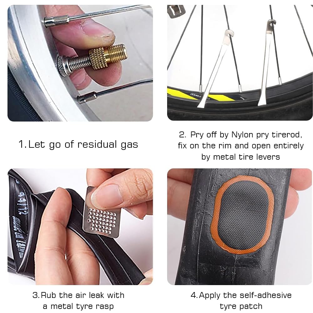 17 in 1 Bike Tool Kit - Professional Multifunction Bicycle Repair Tools with Puncture Patch Kit for Mountain & Road Bikes | Perfect for On-the-Go Repairs, Home Maintenance & Emergency Cycling Fixes
