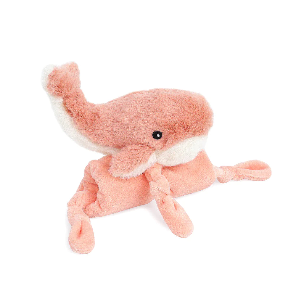 Premium Coral Whale Knotted Security Blanket - Soft & Safe Baby Blankie for Comfort & Sleep - Perfect for Nursery, Travel, and Sensory Play