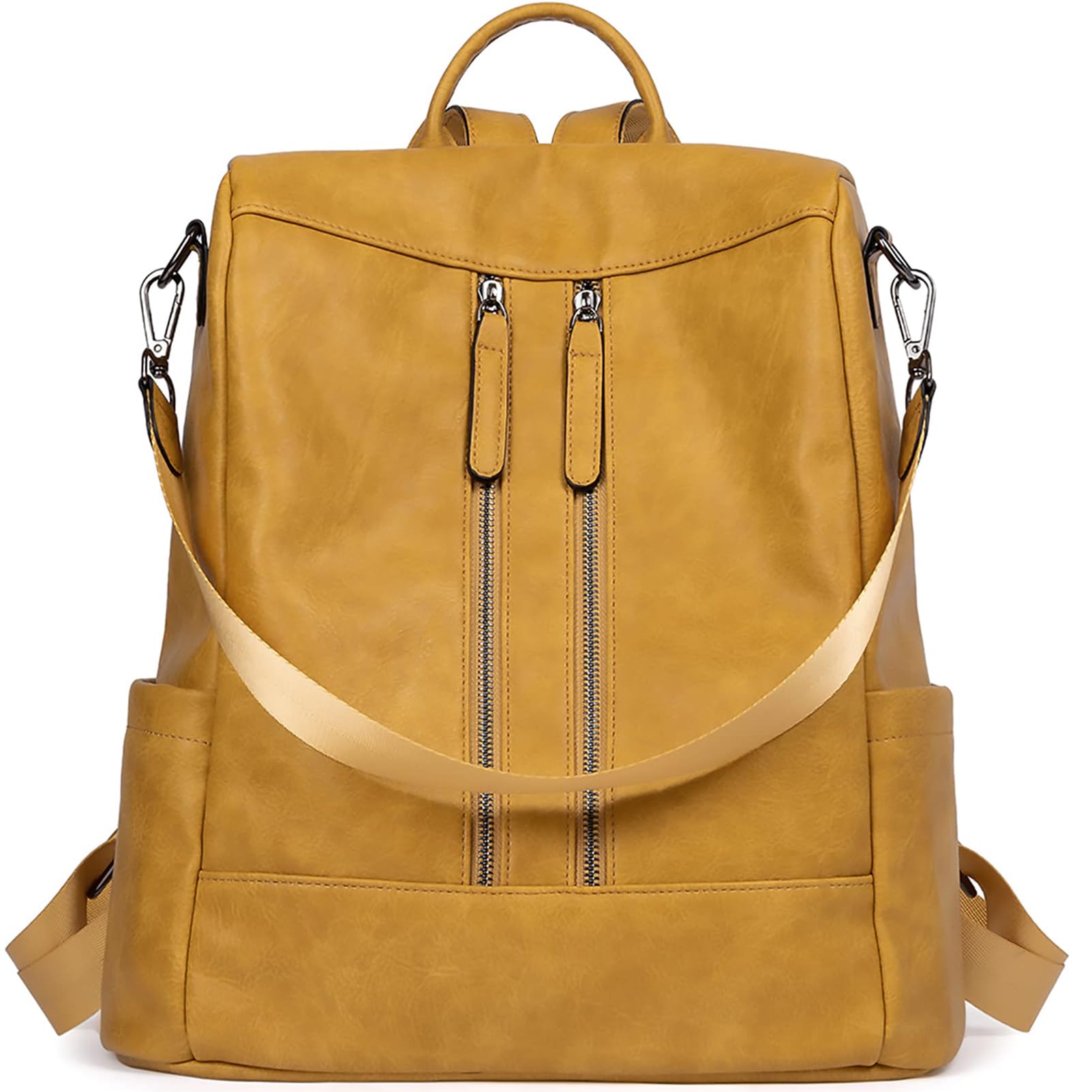 BROMEN Women's Leather Backpack Purse - Anti-Theft Bookbag with Shoulder Strap, Fashionable Handbag & Laptop Backpack for Work, Travel & College