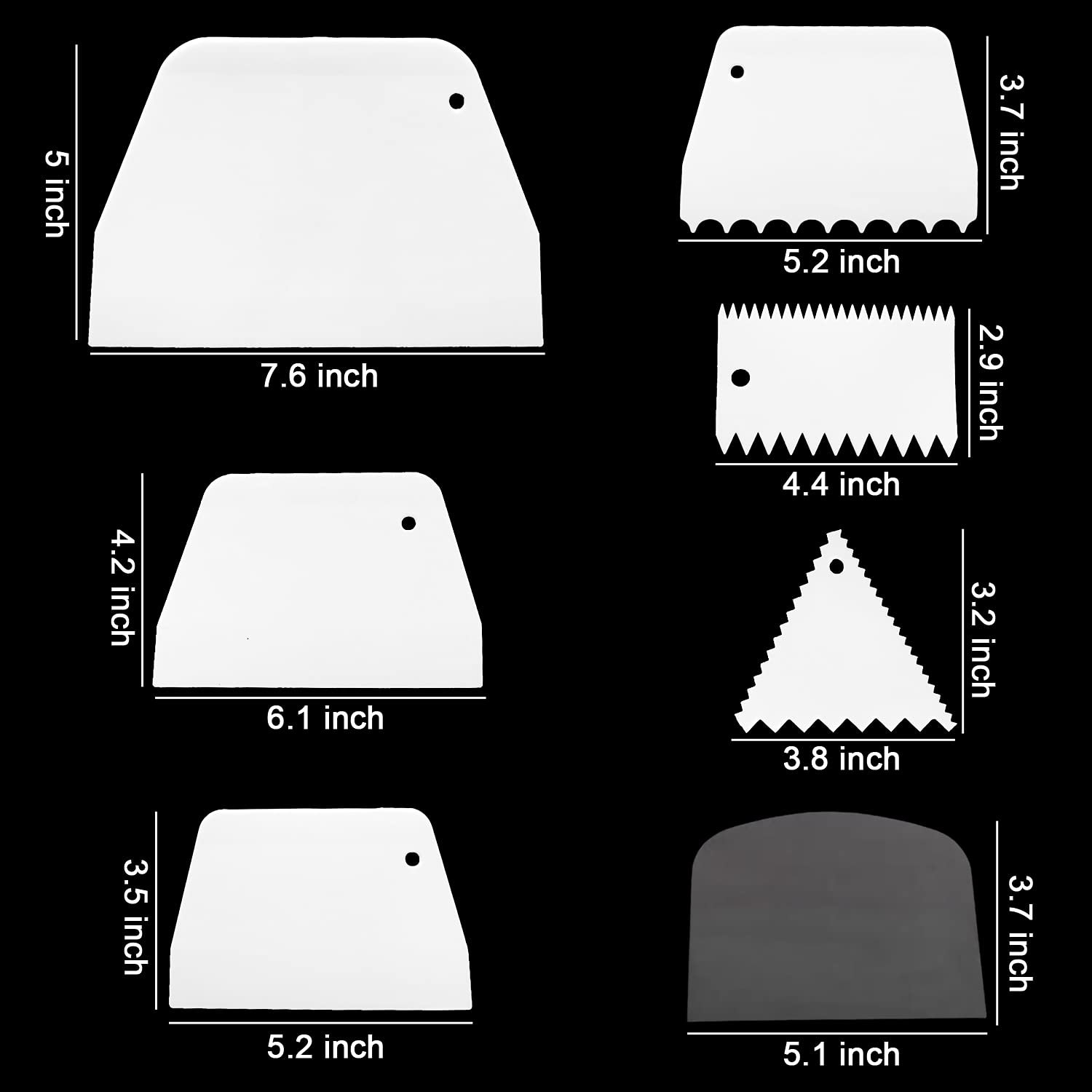 Anvin Cake Scraper Smoother Tool Set - 10 Pcs Plastic Icing Smoother & Frosting Scraper Combo for Buttercream Cake Decorating, Baking, Birthday Cakes - Perfect for Professional Bakers & Home Kitchen DIY Projects