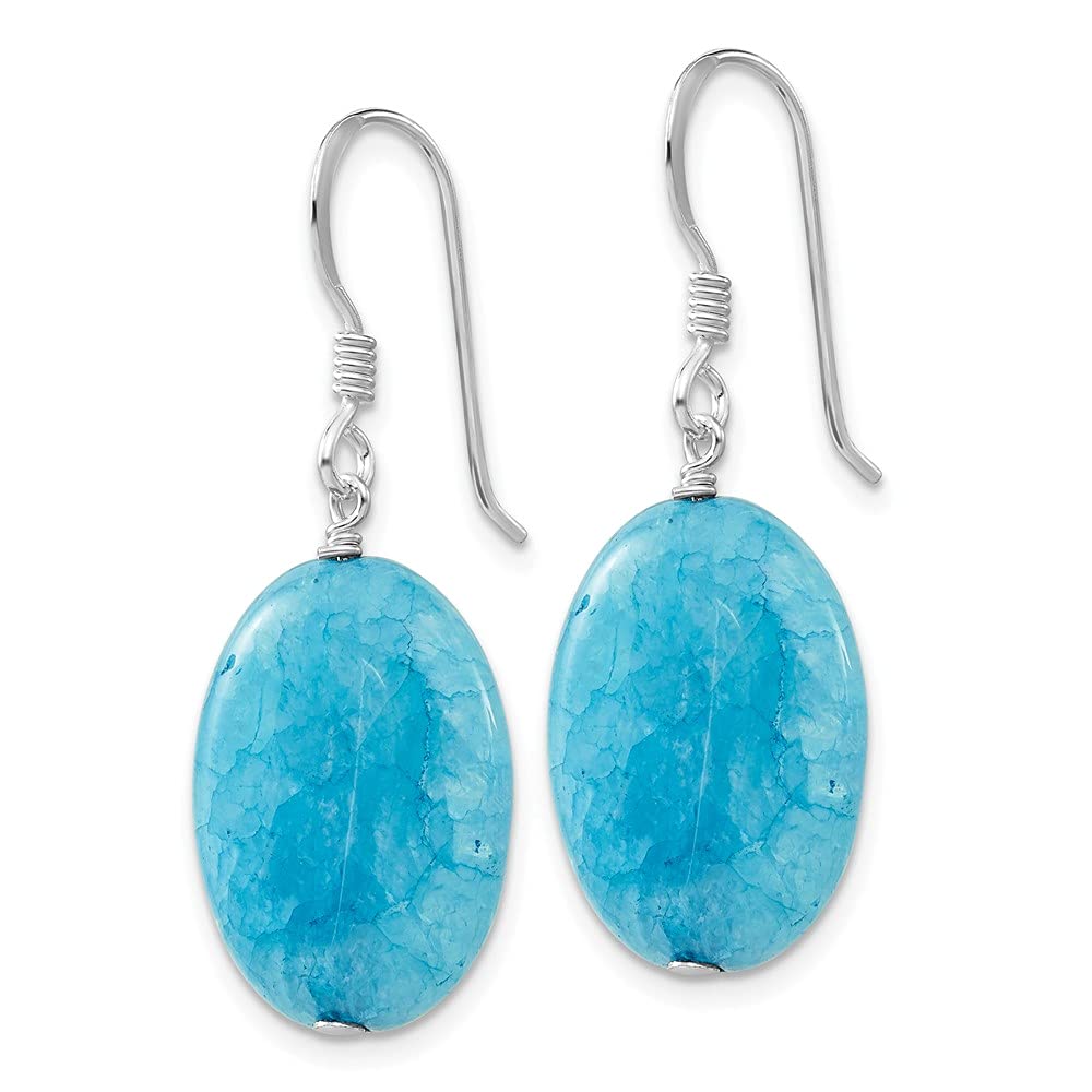925 Sterling Silver Small Crack Aventurine Turquoise Teardrop Earrings for Women - Dainty Fine Jewelry Gift for Her - Perfect for Weddings, Parties & Everyday Wear