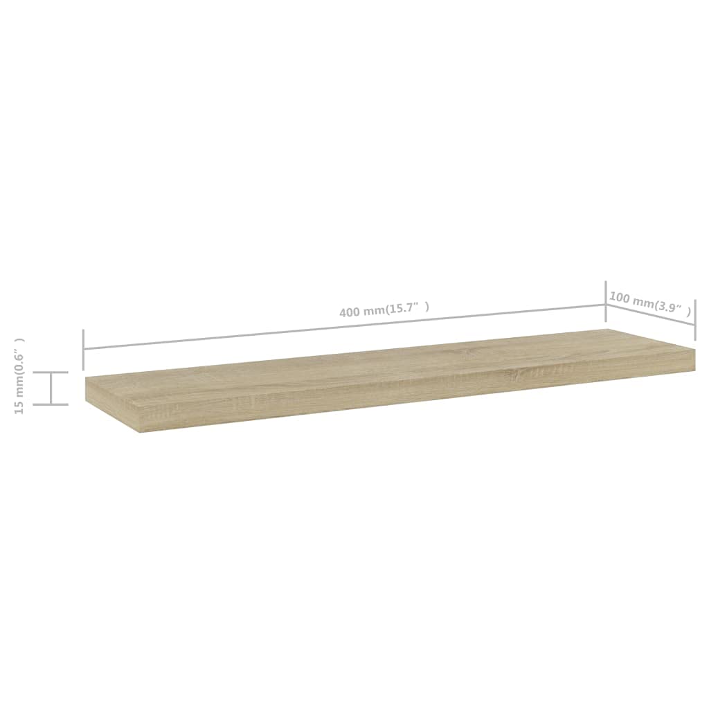 Floating Shelf Replacement Boards - 4 Pack Sonoma Oak 15.7