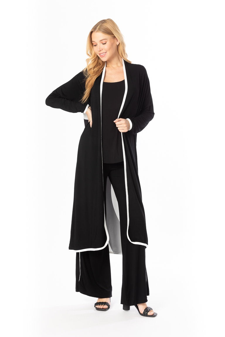 Infinity Duster Pant Set for Women - Stylish Long Cardigan & Wide Leg Pants Outfit | Boho Chic Loungewear for Home, Office & Casual Outings