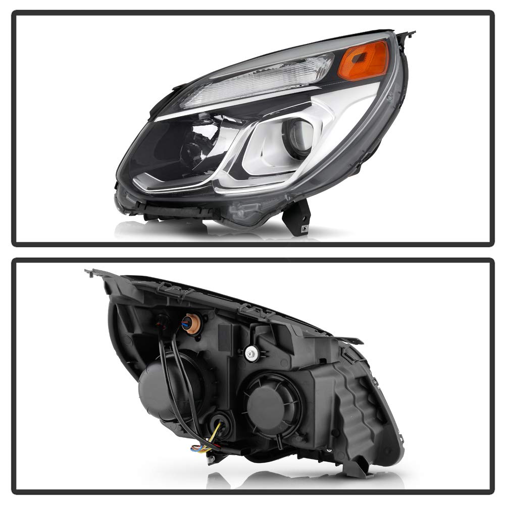 ACANII Chrome Housing OE Style Projector Headlights for 2016-2017 Chevy Equinox - Complete Pair Set (Left+Right) | Upgrade Your Vehicle's Lighting for Night Driving & Enhanced Visibility