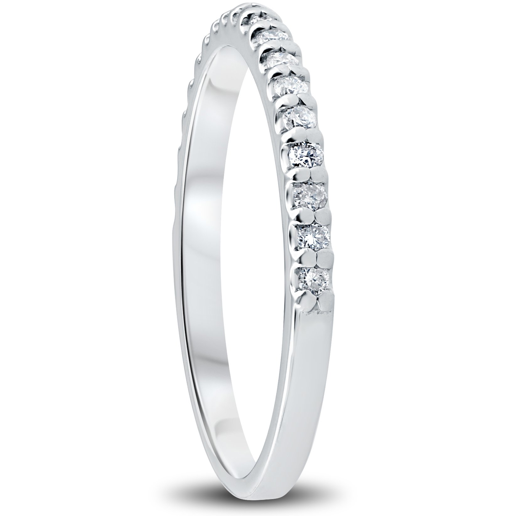 1/4 Carat Diamond Stackable Women's Wedding Ring in 10k White Gold - Perfect for Anniversary, Engagement & Everyday Wear
